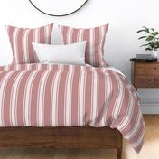 DUSTY ROSE BLUSH PEACH TICKING STRIPE LINEN TEXTURE 4 INCH WIDE