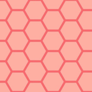 Peach Pearl Hexagons - Pantone Peach Plethora Palette
