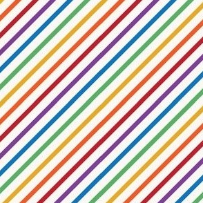 mini rainbow stripe / diagonal / thin