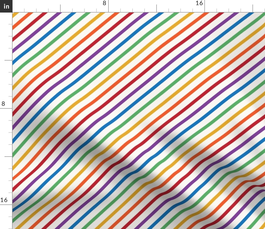 small rainbow stripe / diagonal / thin