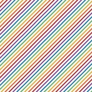 tiny rainbow stripe / thin / diagonal 