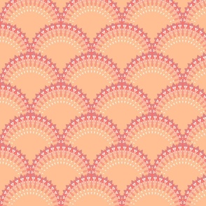 Peachy lace scallop - Pantone color of the year Peach Fuzz palette