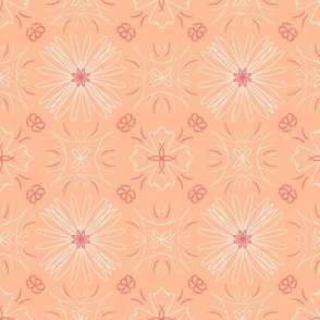Geometric floral serenity-Peach Fuzz