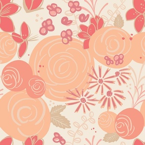 Peachy pink floral