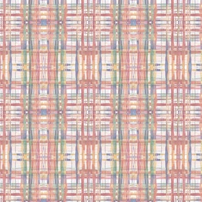 Hazy multicolor plaid pattern water color effect