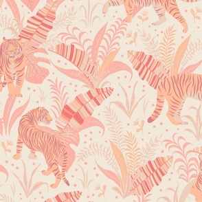Tigers.  Peach shades in 2024. Light background.
