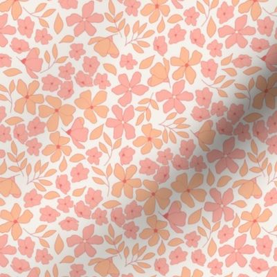 Botanical Ditsy feminine floral  in peach fuzz