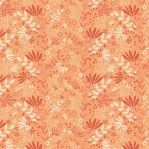 XS Peach Fuzz Delight: Whimsical Floral Fabric