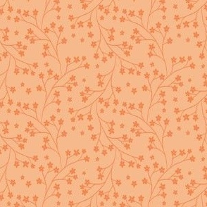 XS Apricot Vineyard: Monochrome Floral Wallpaper