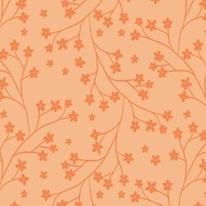 S Apricot Vineyard: Monochrome Floral Wallpaper