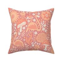 Flamingos and Hedgehogs in Wonderland - Peach Fuzz