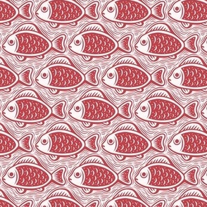 3052 B Small - block print fishes