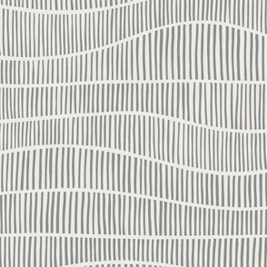 striped waves landscape - stripes - grey