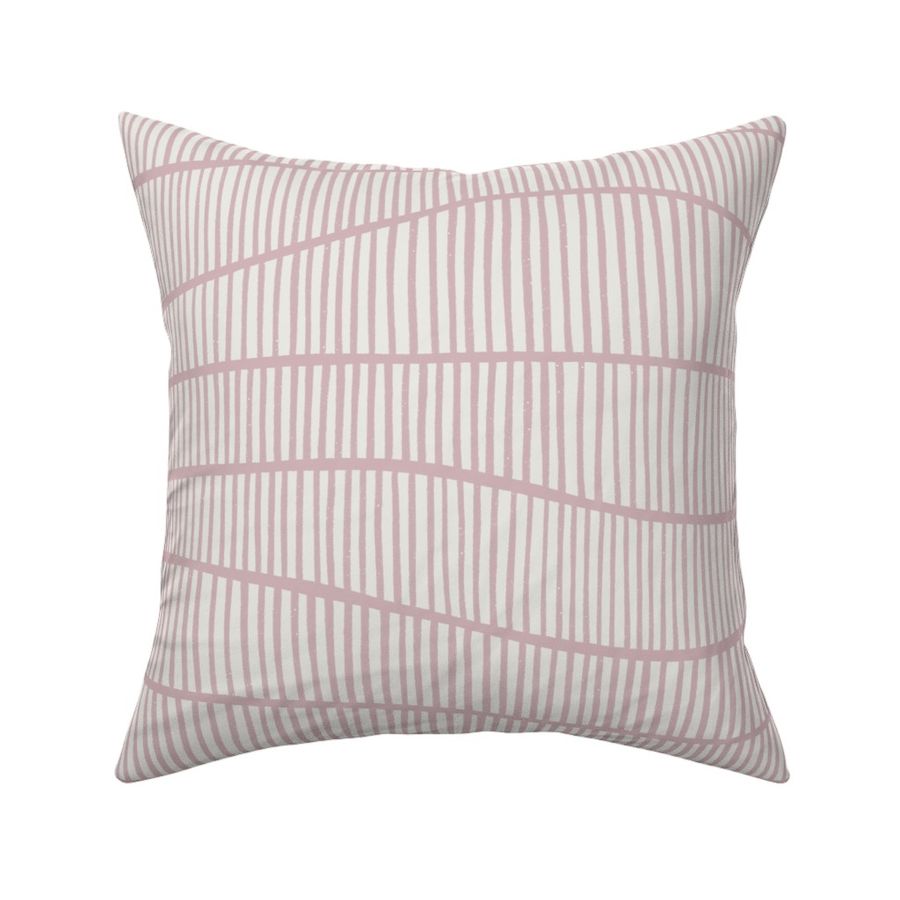 striped waves landscape - stripes - pale pink