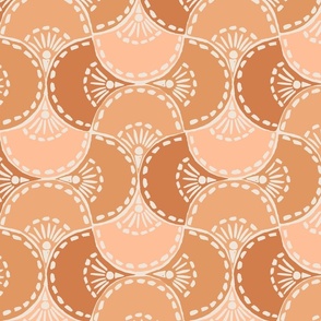 Scolloped Block Tile_Medium_Peach Fuzz with Natural