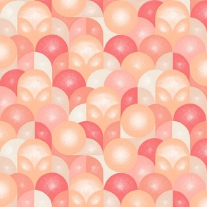 Pantone Peach Fuzz Abstract Geometric in Peach Fuzz, Peachy Pinks, and Warm Neutrals, from Pantone's Peach Plethora Palette