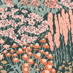 Garden-Bloom_Floral_Large_Coral dark pine_Hufton-Studio
