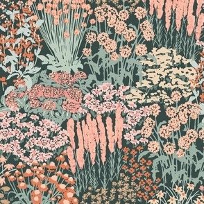 Garden-Bloom_Floral_Small_Coral dark pine grove_Hufton-Studio