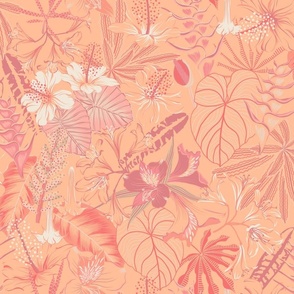 Tropical Warmth Botanical Peach Fuzz and pink