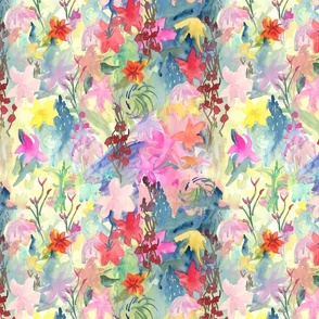 Loose Fantasy Flowerscape - Tropical Florals Medium Scale