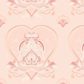 Princess Crown Heart With Peach fuzz accents, girls room, nursery, JG Anchor Designs, jg_anchor_designs, 
