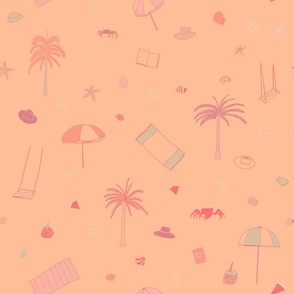 Peachy beach day in Pantone Color of the Year 2024 Peach Fuzz