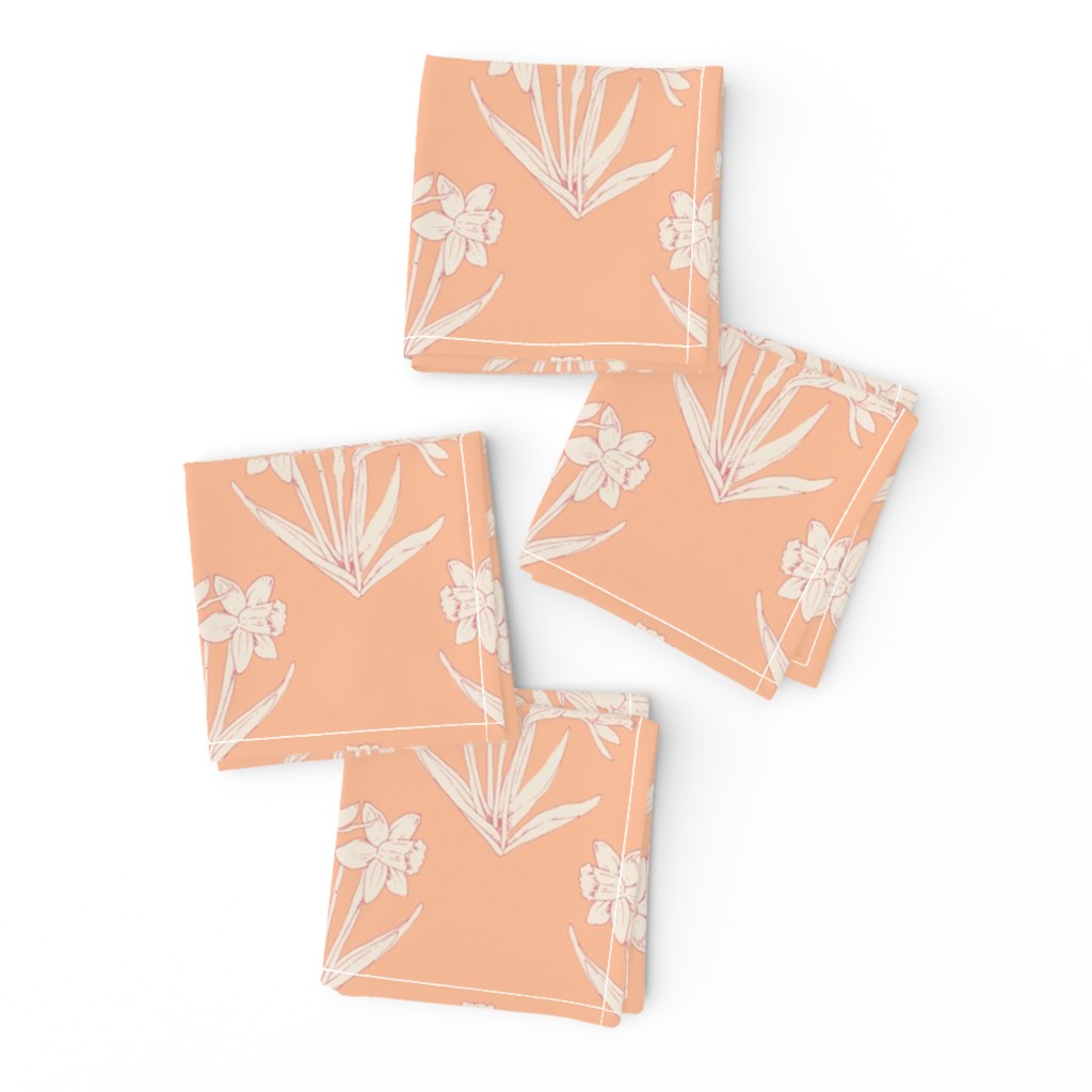 (L) daffodil lineart pantone peach fuzz Large scale