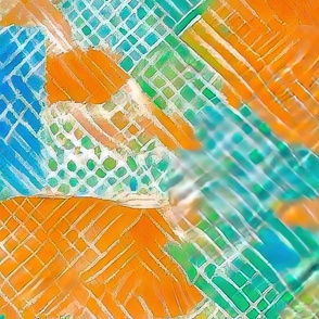 abstract tiles green and orange