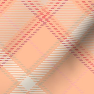 Peach Fuzz Plaid / Tartan (Diagonal) 16" repeat