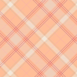 Peach Fuzz Plaid / Tartan (Diagonal) 16" repeat