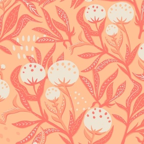 Cotton flowers - Peach fuzz - Pantone color of the year (large scale)