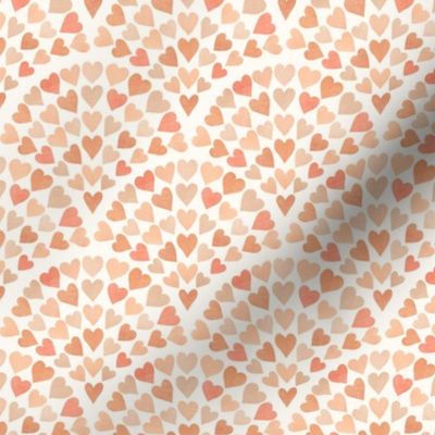 Scallop Hearts - Terracotta Offwhite Mini Scale 3,5''