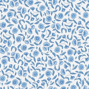 Floral pattern in blue and white