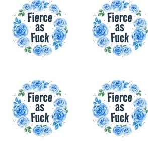 3" Circle Panel Fierce as Fuck Sweary Floral for Embroidery Hoop Projects Quilt Squares Iron on Patches Small Crafts