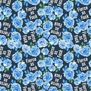 Small Scale Fierce as Fuck Sweary Floral on Navy