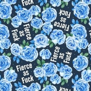 Medium Scale Fierce as Fuck Sweary Floral on Navy