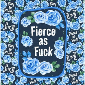 14x18 Panel Fierce as Fuck Sweary Floral on Navy for DIY Garden Flag Small Wall Hanging or Tea Towel