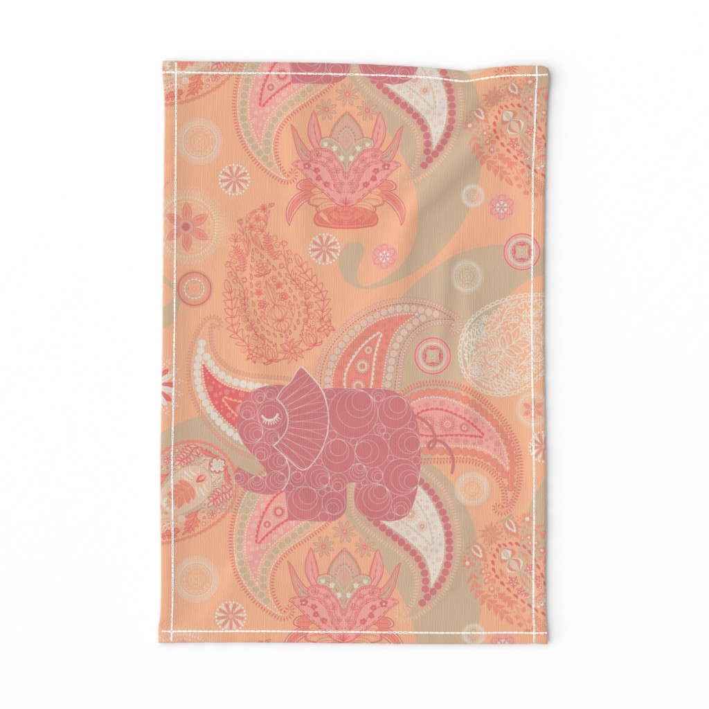 Peach Paisley Fantasy