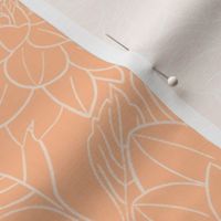 Hand-drawn Dahlias on Pantone Peach Fuzz