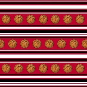 Small Scale Team Spirit Basketball Sporty Stripes in Chicago Bulls Red and Black