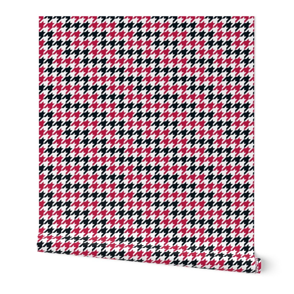 Medium Scale Team Spirit Basketball Houndstooth in Chicago Bulls Red and Black