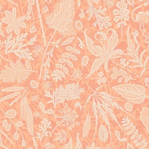 Peach Fuzz Forest Floor Tapestry