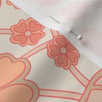 wildflower meadow in vintage retro peach fuzz coral 24 jumbo wallpaper scale by Pippa Shaw 