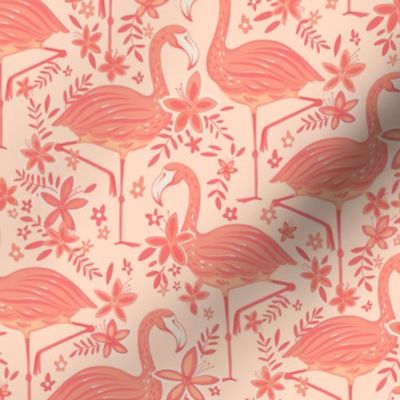 Peachy Pink Flamingos - Medium