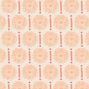 Peach Fuzz Aster Folk Flower Pink Star Stripe2024 Pantone Color of the Year