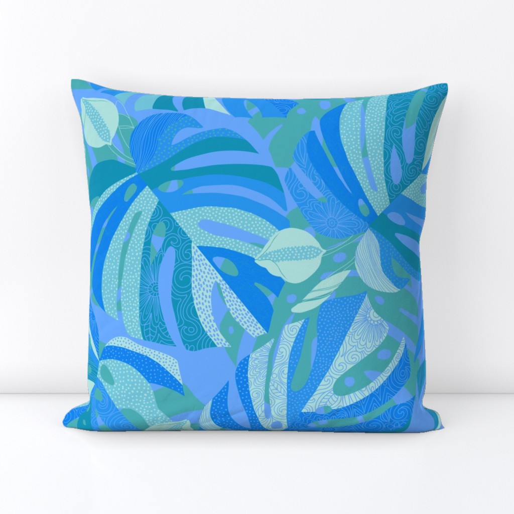 Periwinkle and Green Monstera 