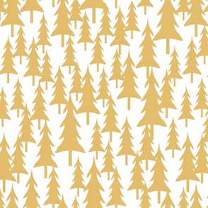 Oversized Gold and White Winter Woodland Pattern 1