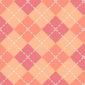 Peach Fuzz Argyle Plaid