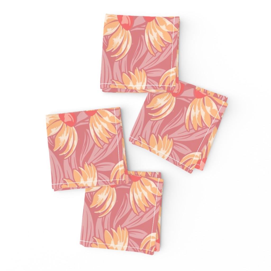 Peachy Perfection Coneflowers & Leaves: Peach Fuzz Pantone Color of the Year 2024