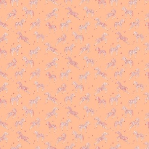 Joyful Zebras - Pantone 2024 Peach fuzz and pink - small